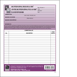 2012 International Mechanical and Fuel Gas Codes Plan Review Records