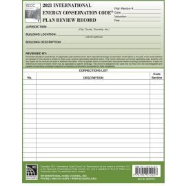 2021 International Energy Conservation Code Plan Review Records