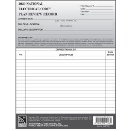 2020 National Electrical Code Plan Review Records
