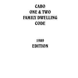 1989 CABO 1 & 2 Family Dwelling Code cover image