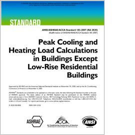 ANSI/ASHRAE/ACCA 183-2007 (RA 2020): Peak Cooling and Heating Load Calculations in Buildings Except Low-Rise Residential Buildings image