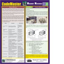CodeMaster - Masonry Materials (TMS 602-16 and 2018/2021 IBC)