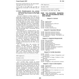 33 CFR Part 154 (1998) - Facilities Transferring Oil or Hazardous Material in Bulk (Download)