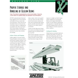 APA EWS R540 Builders Tips:  Proper Handling and Storage of Glulam Beams cover image