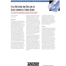 APA EWS S560 Field Notching and Drilling of Glued Laminated Timber Beams cover image